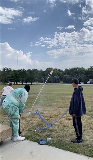 Freshman activities - launching the water rocket